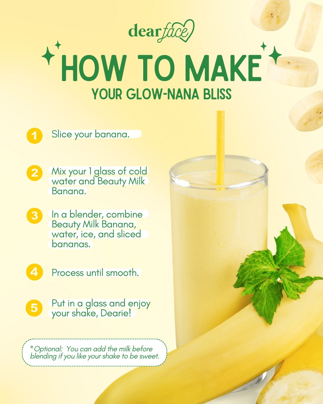 Dear Face Beauty Milk Banana 10 Sachets per pouch