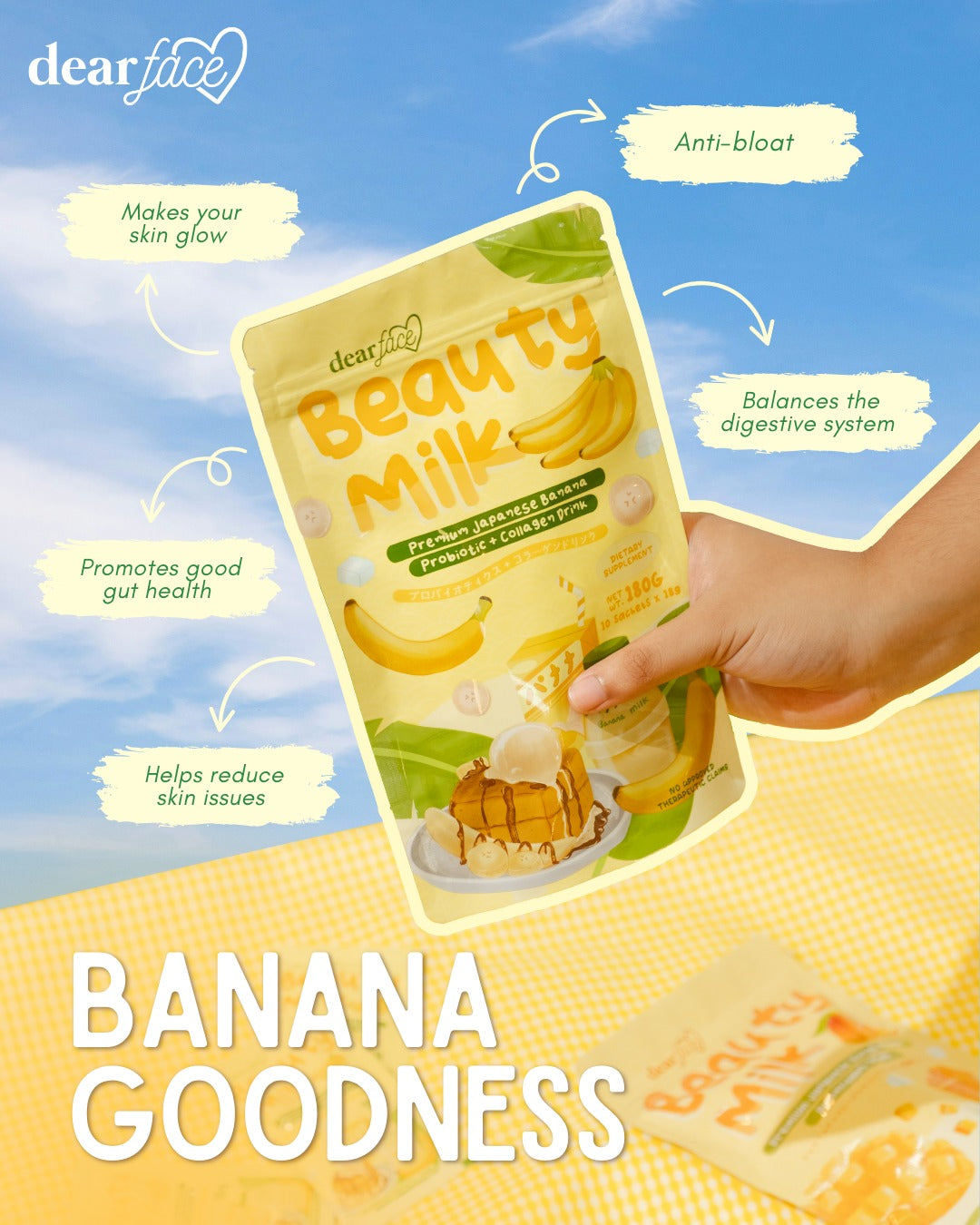 Dear Face Beauty Milk Banana 10 Sachets per pouch