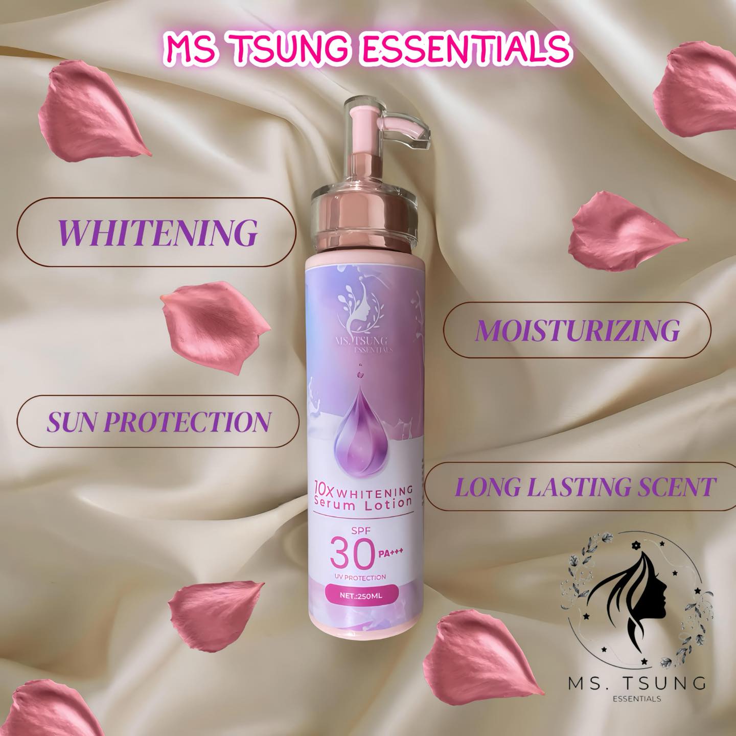 Ms. Tsung 10X Whitening Serum Lotion 250ml Advanced Skin Whitening and Brightening Formula