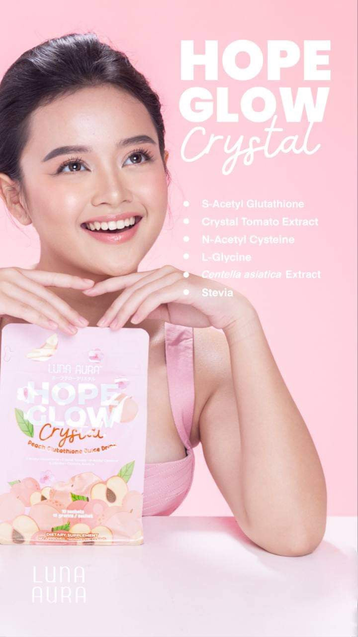 Luna Aura Hope glow Crystal Peach Glutathione Drinks Luna Aura Hope glow Crystal Peach Glutathione Drinks