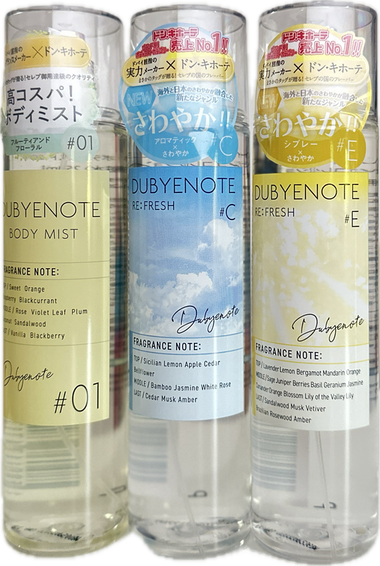 Dubyenote Body Mist 𝗗𝗶0𝗿-𝗜𝗻𝘀𝗽𝗶𝗿𝗲𝗱 Scent direct from Japan Perfume