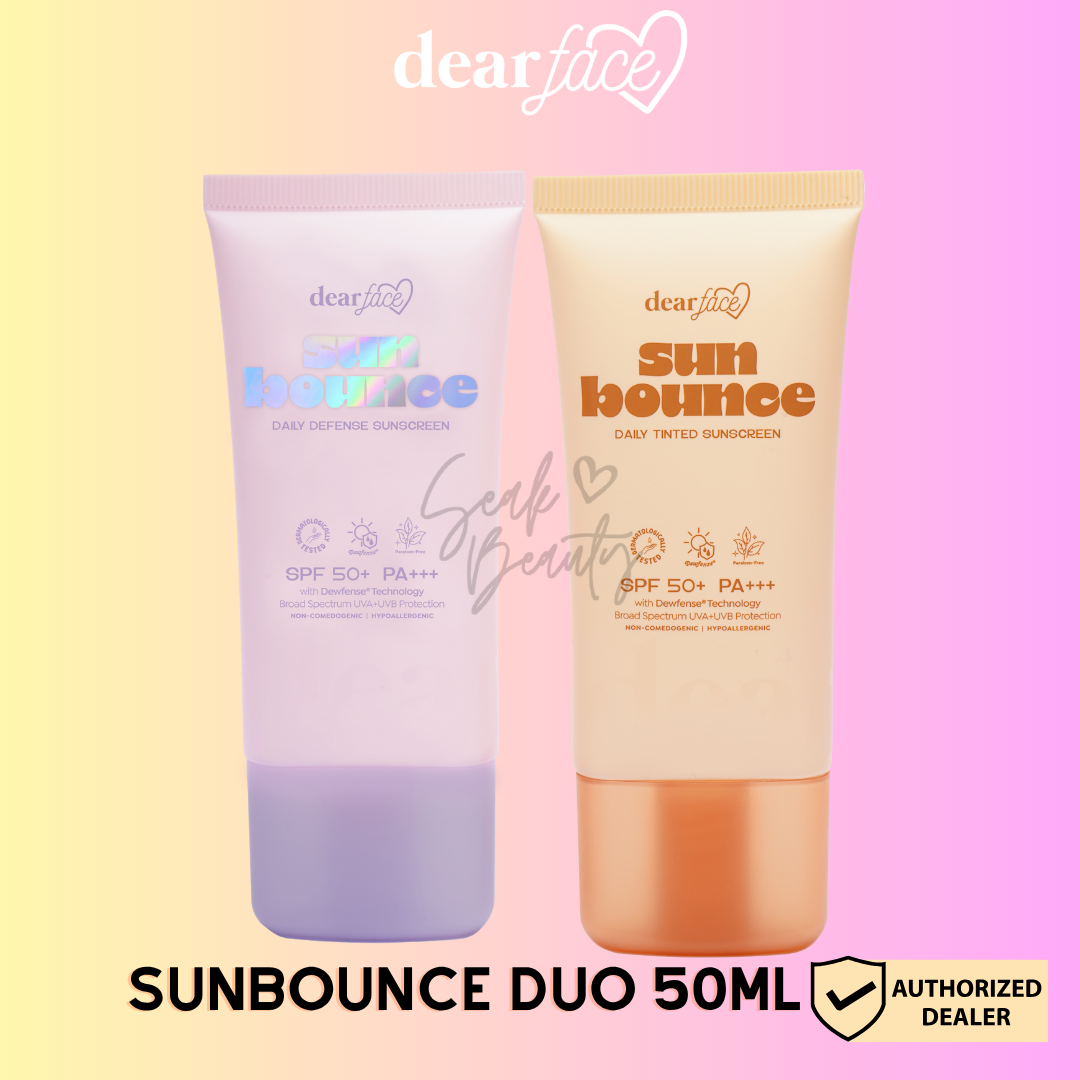 Dear Face Sunbounce Tinted and Daily Defense Sunscreen SPF50