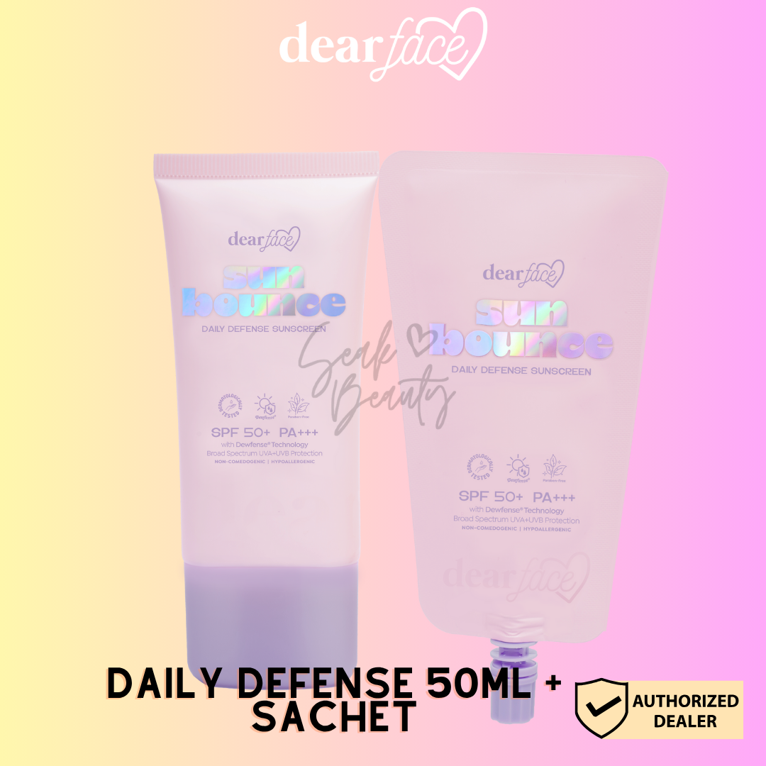 Dear Face Sunbounce Tinted and Daily Defense Sunscreen SPF50
