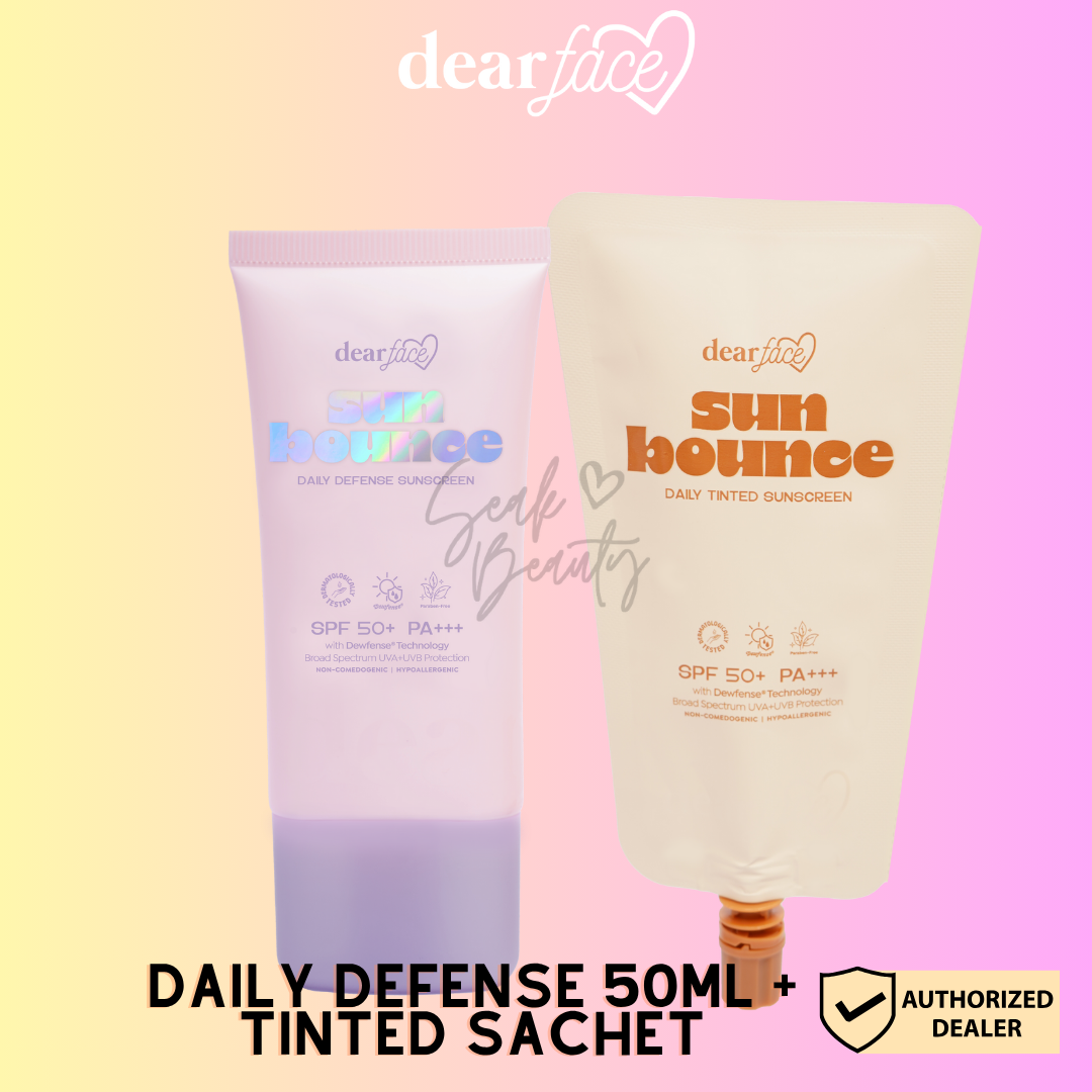 Dear Face Sunbounce Tinted and Daily Defense Sunscreen SPF50