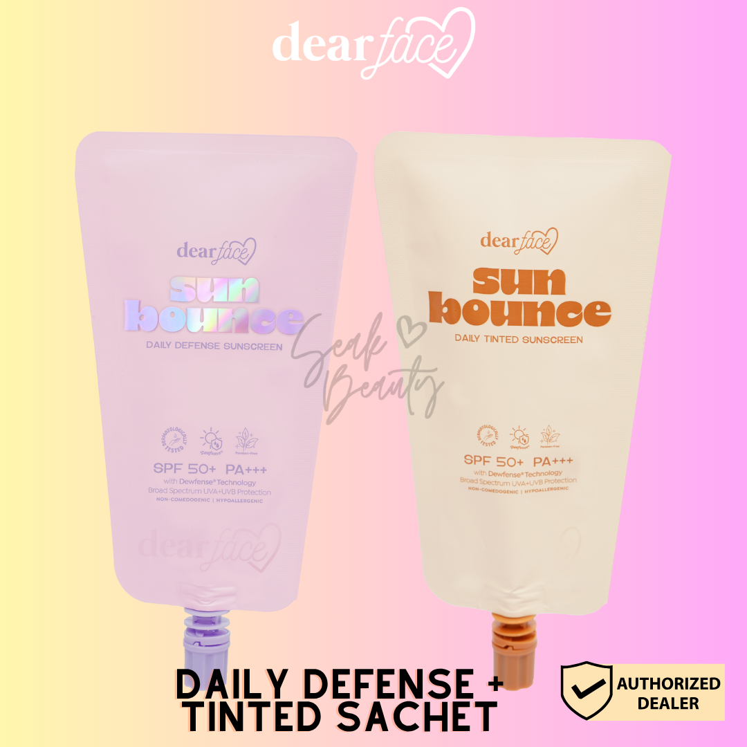 Dear Face Sunbounce Tinted and Daily Defense Sunscreen SPF50