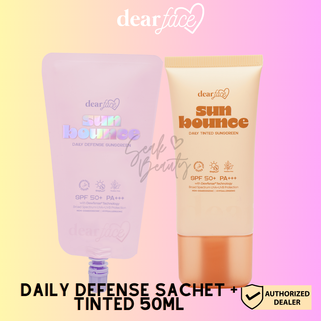 Dear Face Sunbounce Tinted and Daily Defense Sunscreen SPF50
