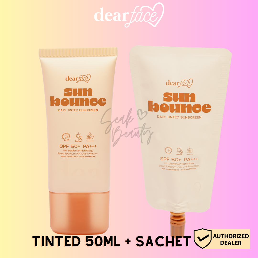 Dear Face Sunbounce Tinted and Daily Defense Sunscreen SPF50