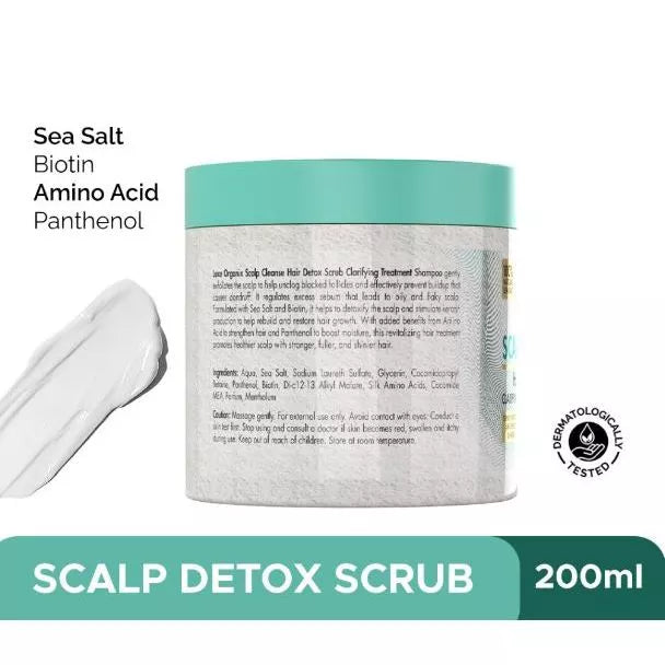 Luxe Organix Scalp Cleanse Hair Detox Scrub Clarifying Treatment Shampoo 220g