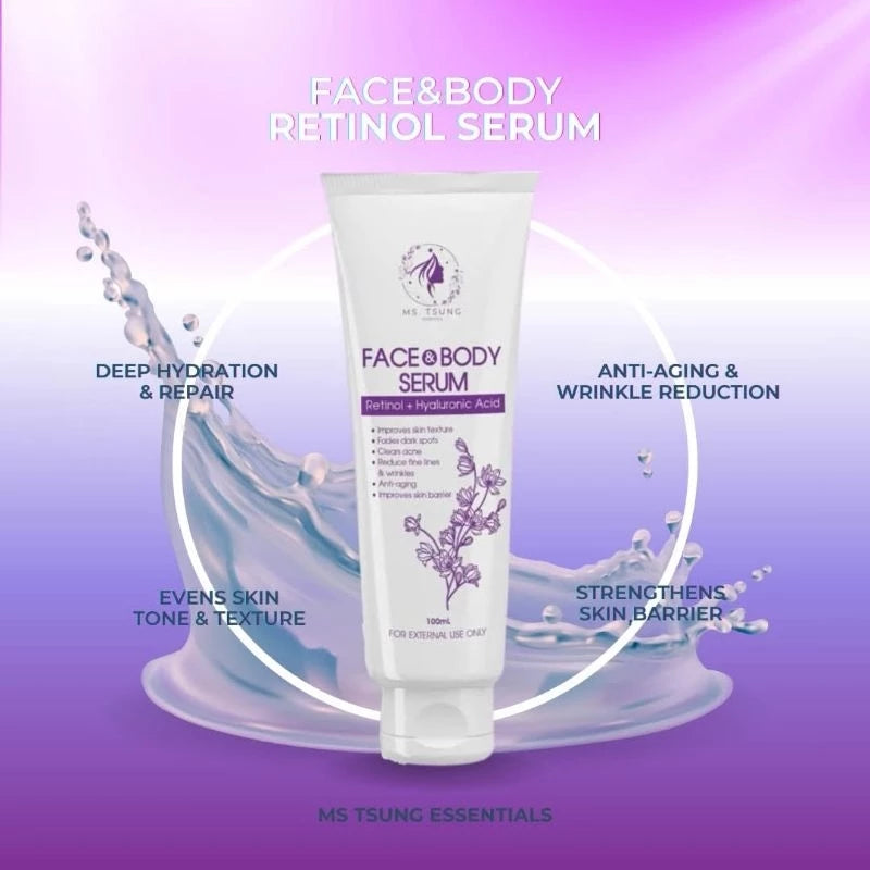 Ms Tsung Essentials Face & Body Retinol Serum Hyaluronic Acid for Whitening Skin Elasticity