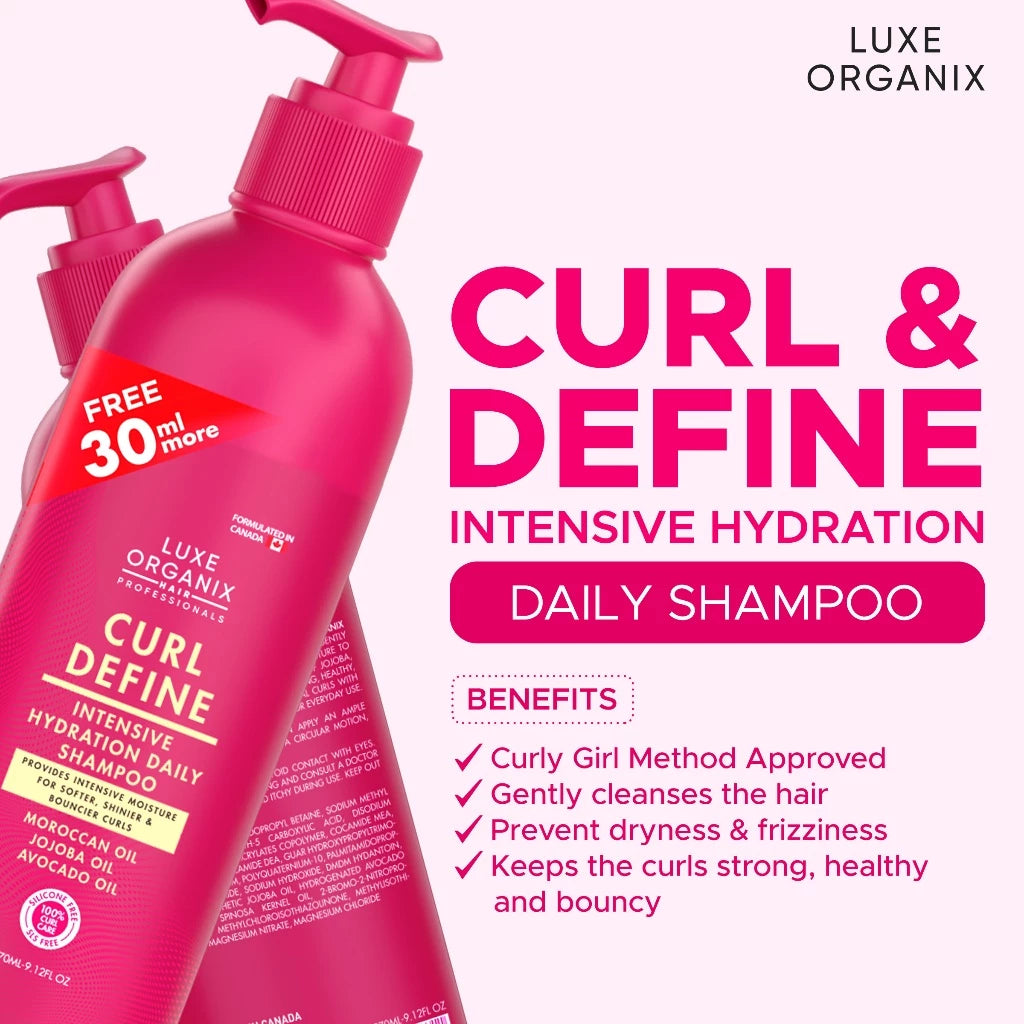 LUXE ORGANIX Curl Define Intensive Hydration Daily Shampoo 270ml