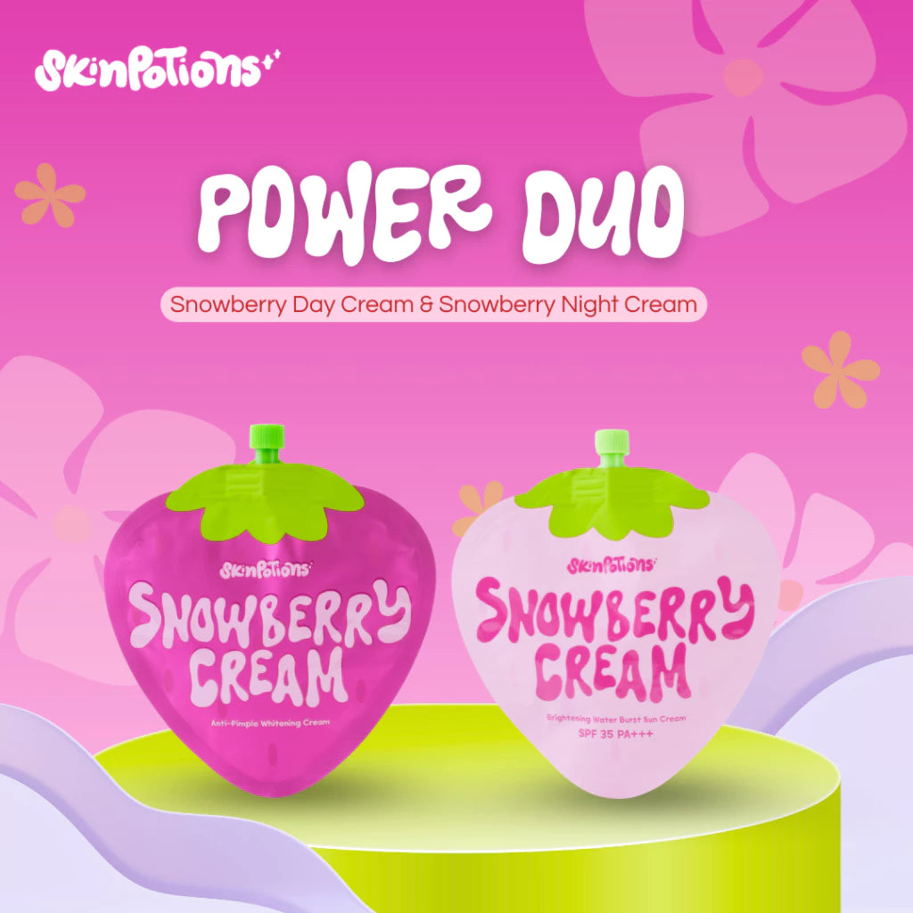 (AM-PM GLOW) SkinPotions Snowberry Day Cream + Snowberry Night Cream