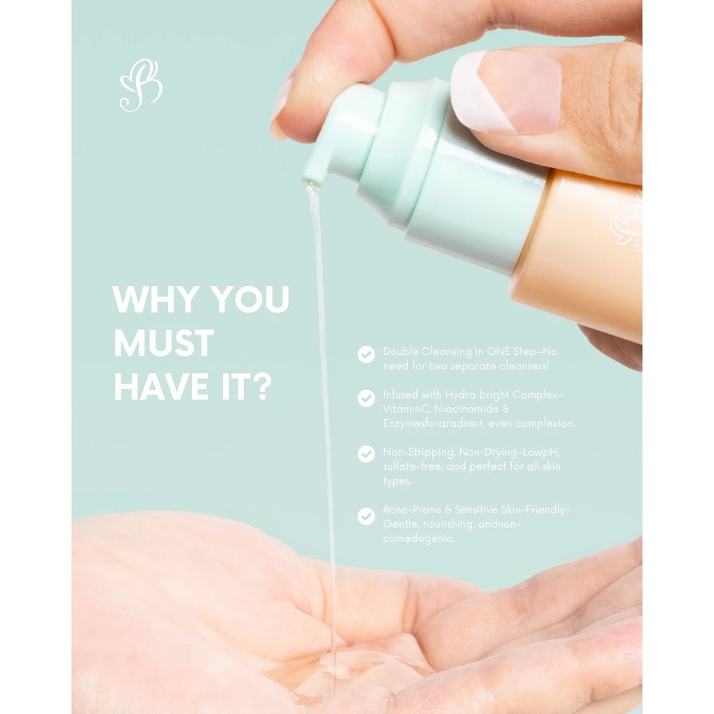 Barefaced Melt Away 2 in 1 Hydrabright Oil Foam Cleanser Face Make Up Remover Deep Cleansing Sulfate