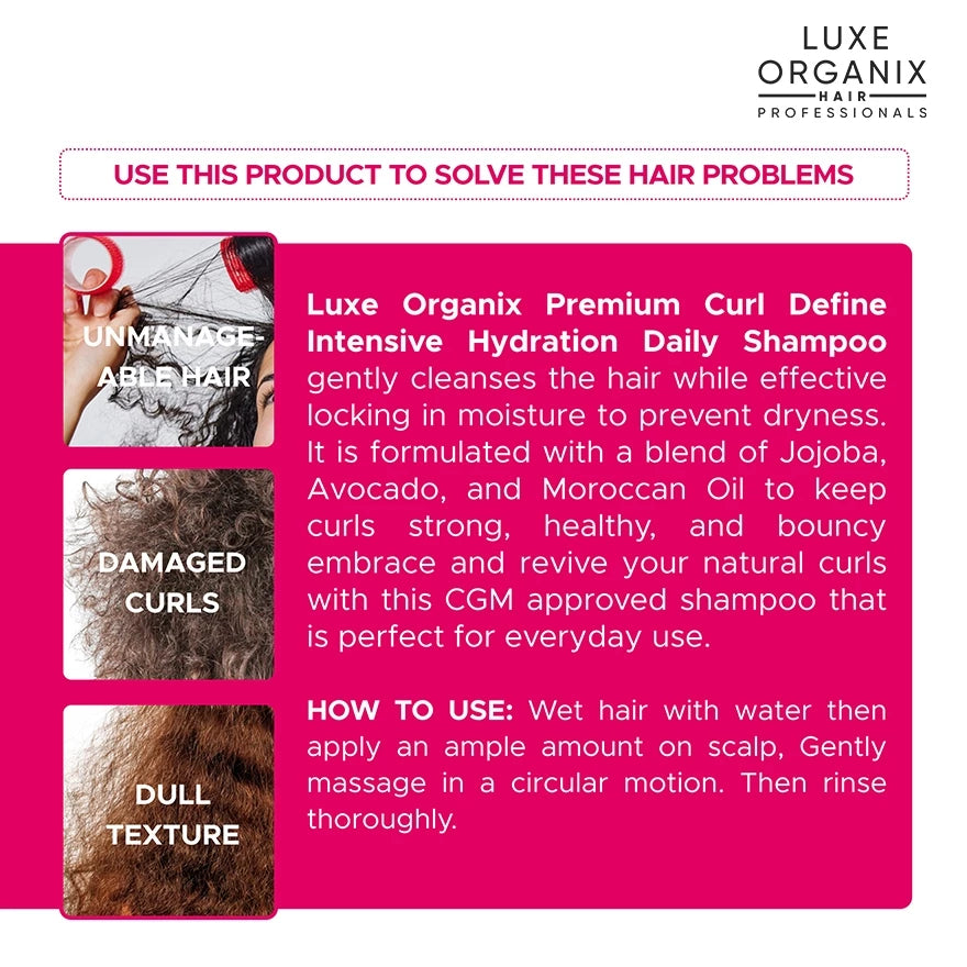 LUXE ORGANIX Curl Define Intensive Hydration Daily Shampoo 270ml