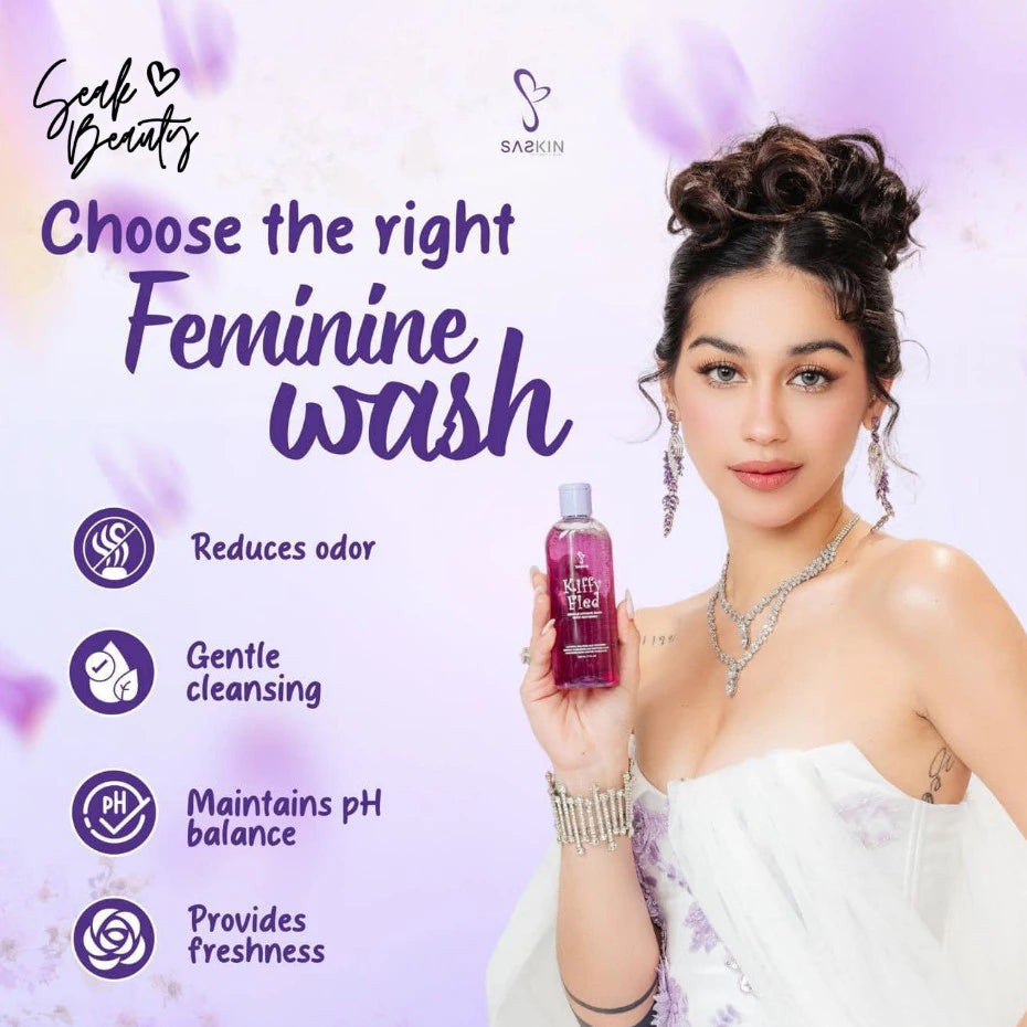 B1T1 SASKIN Kiffyfied Feminine Wash Gentle Intimate Whitening Cooling Effect Sazchna Zeinab