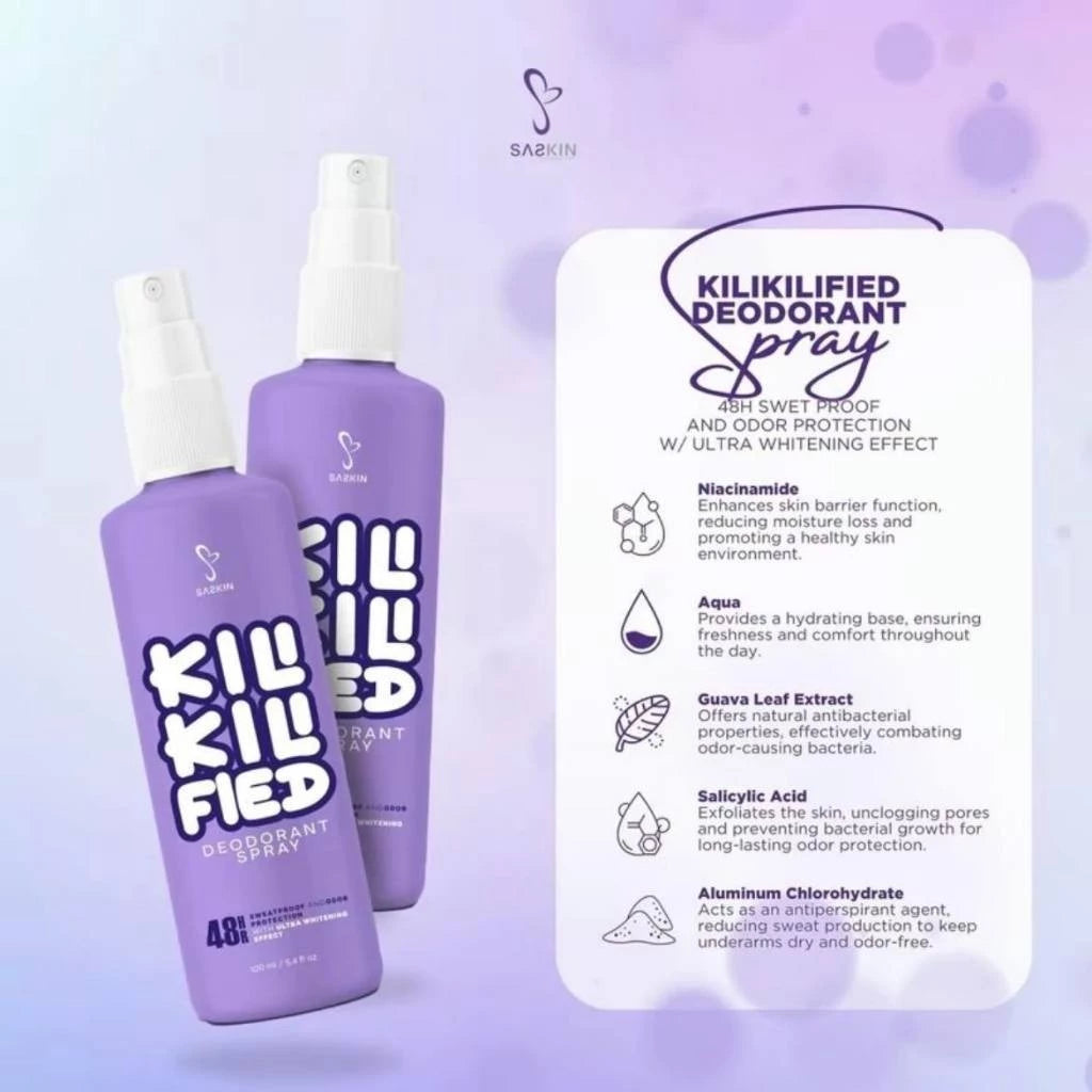 BUY 1 GET 1 Kili Kili Fied Deodorant Spray 60ml + Kiffy Fied Feminine Wash Gentle Whitening 150ml