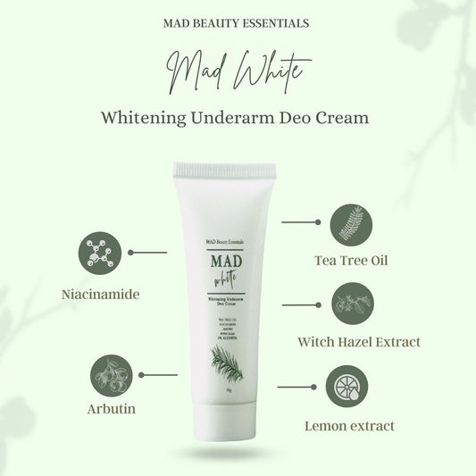 MAD White Whitening Underarm Deo Cream Chicken skin Exfoliating Moisturizing