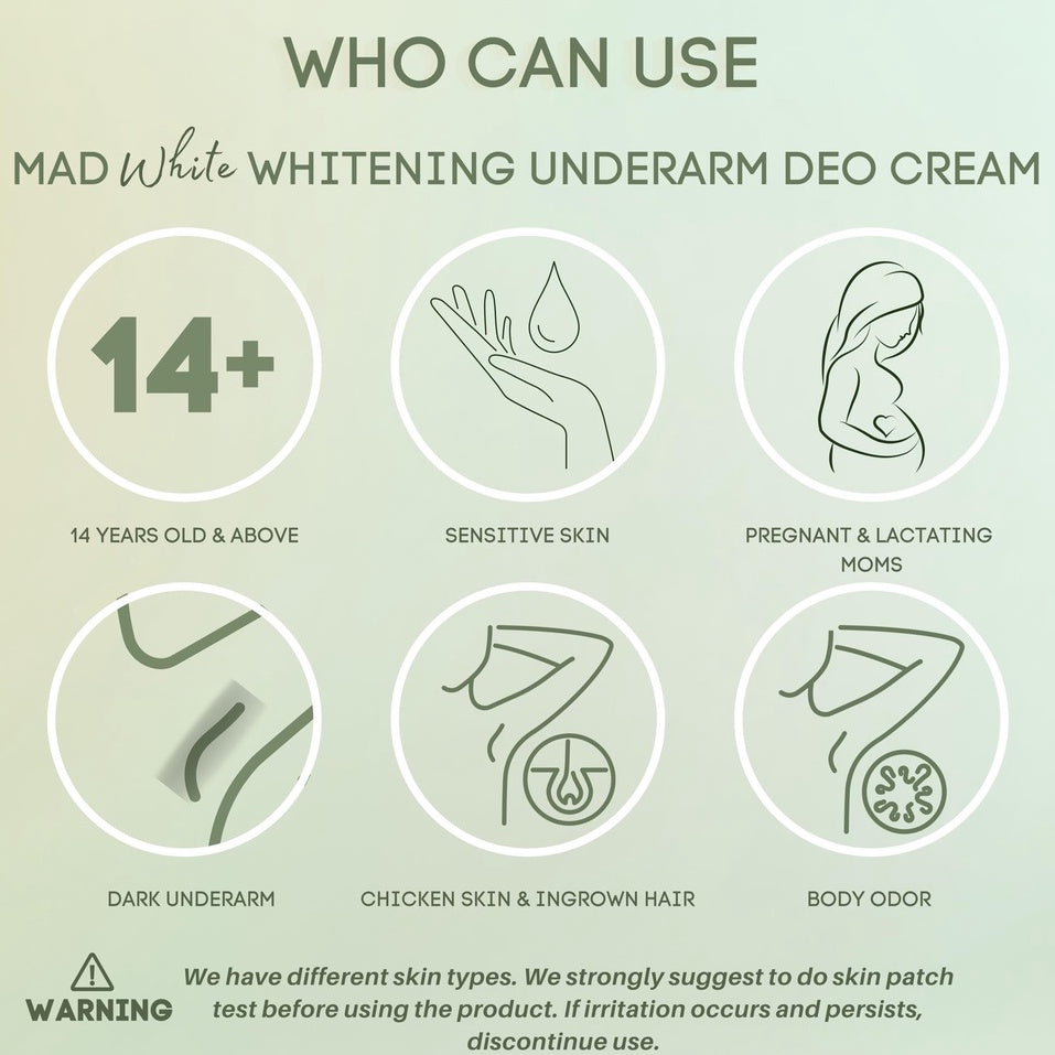 MAD White Whitening Underarm Deo Cream Chicken skin Exfoliating Moisturizing
