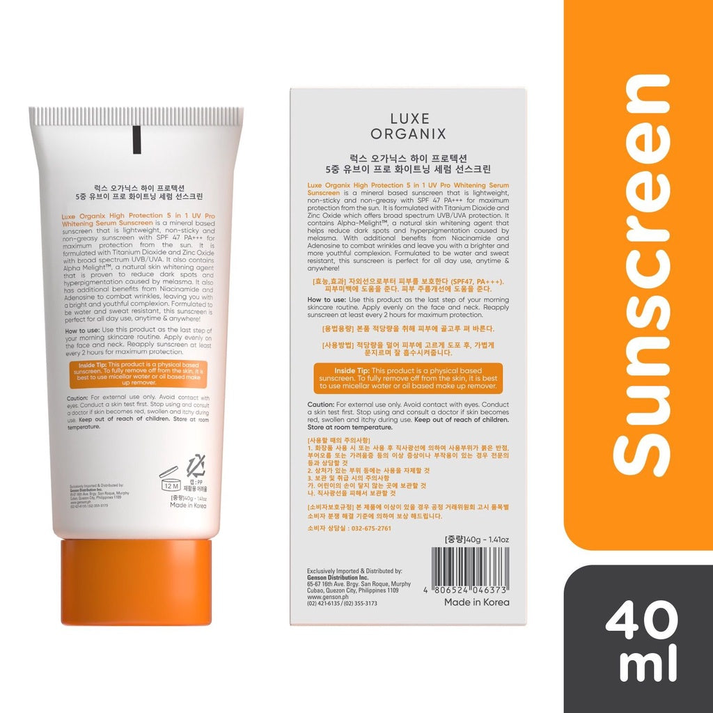 Luxe Organix 5in1 UV Pro Whitening Serum Sunscreen SPF 50 PA+++ 40mL