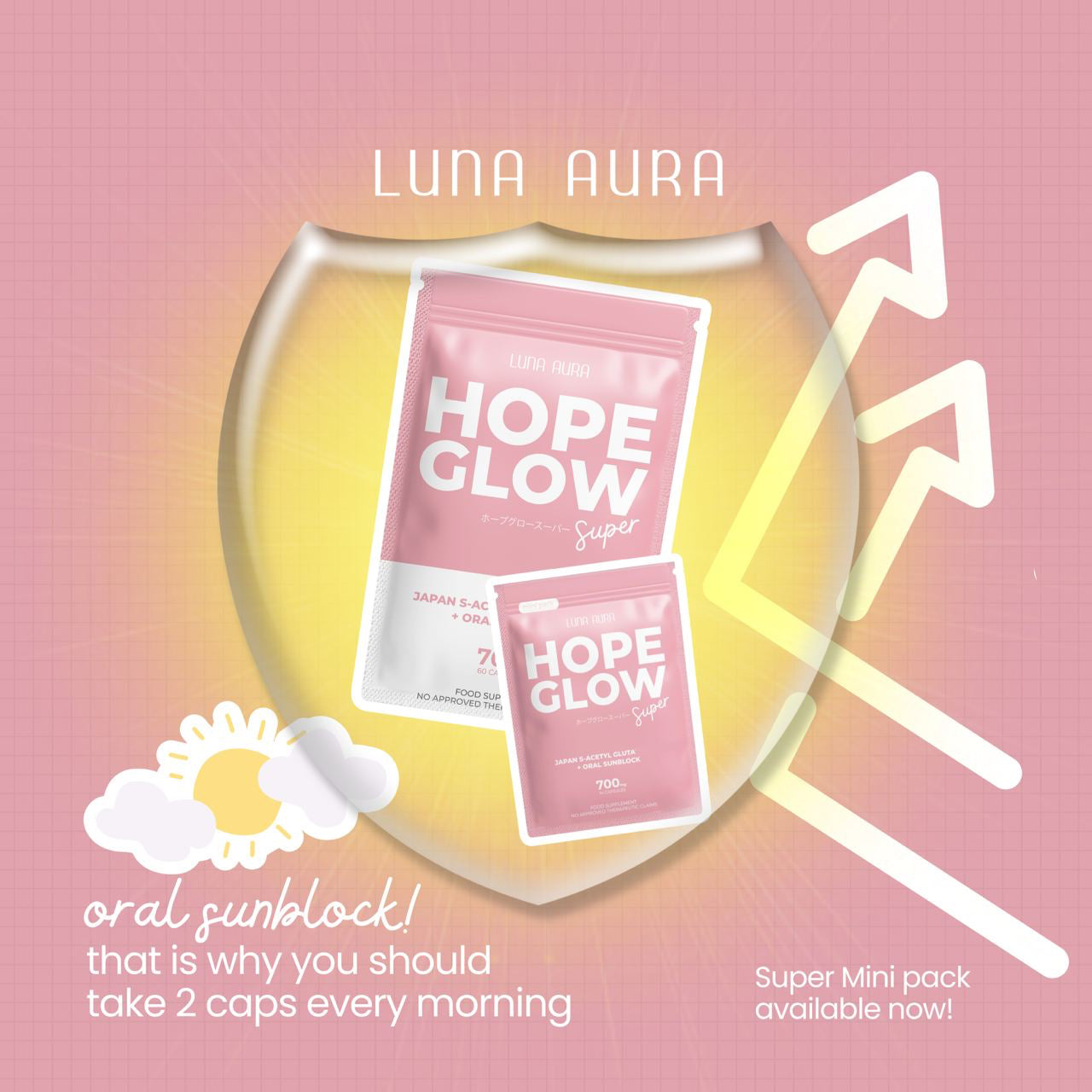 luna aura glutathione Hope Glow 30 Capsules (New Packaging) Luna Aura - Hope Glow