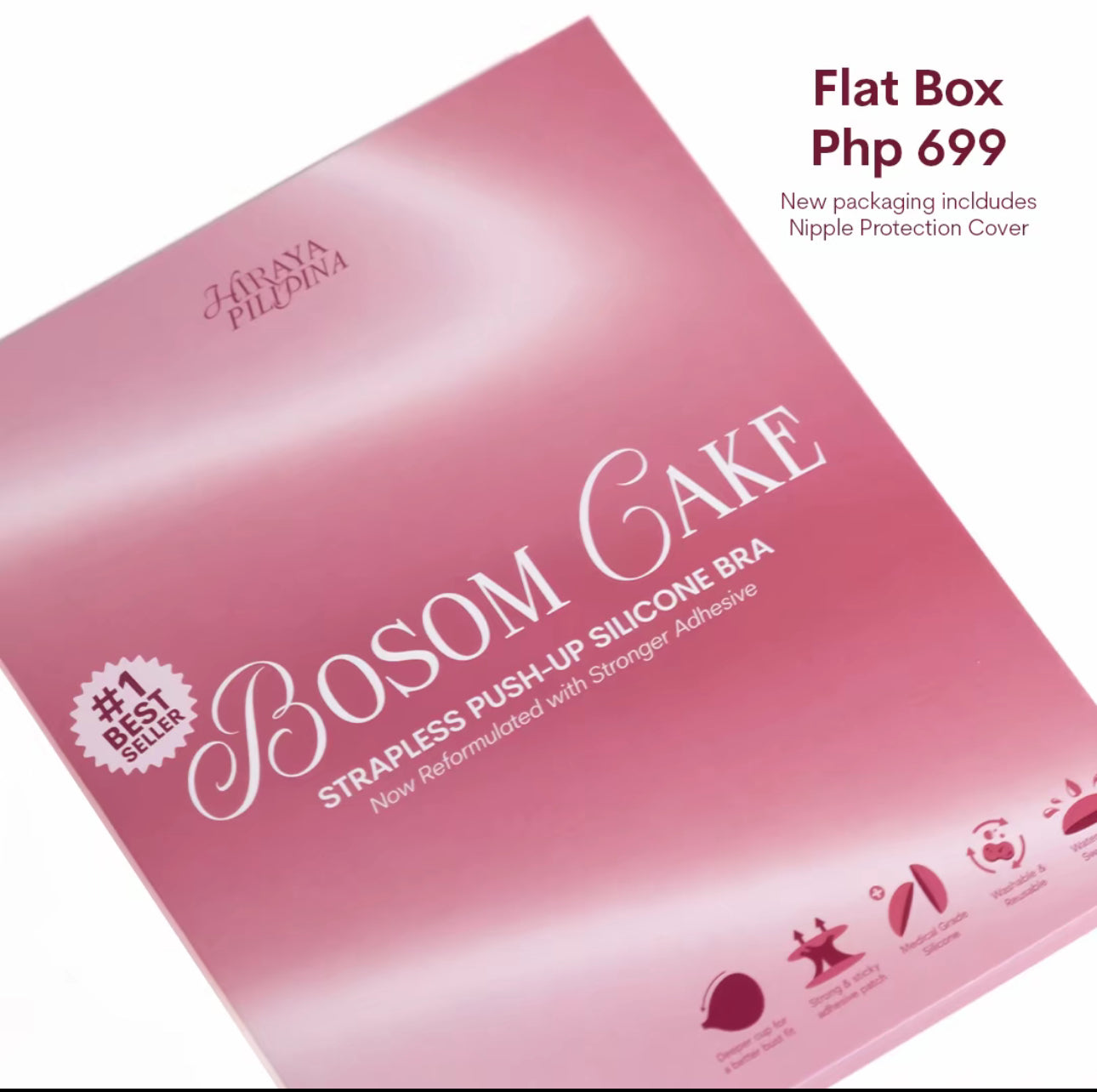 Hiraya Pilipina | BOSOM CAKE 2.0 Push-Up Silicone Bra (Now Reformulated with Stronger Adhesive)