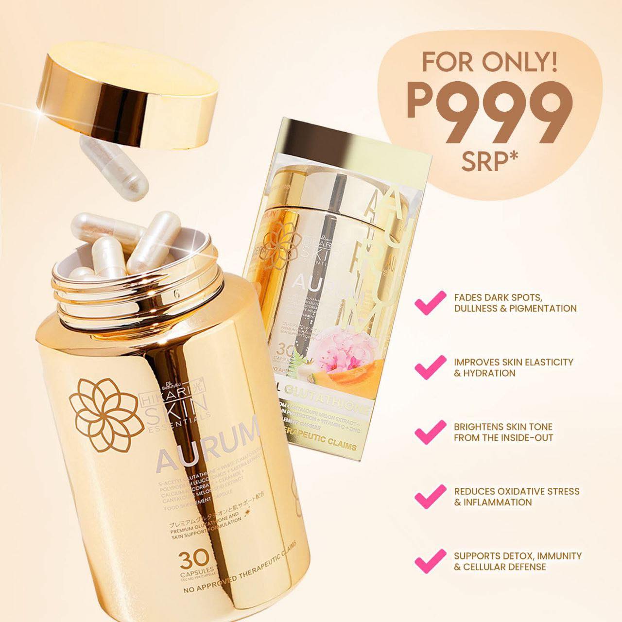 hikari glutathione price philippines Hikari Skin Essentials Aurum Gluta Capsules 30s