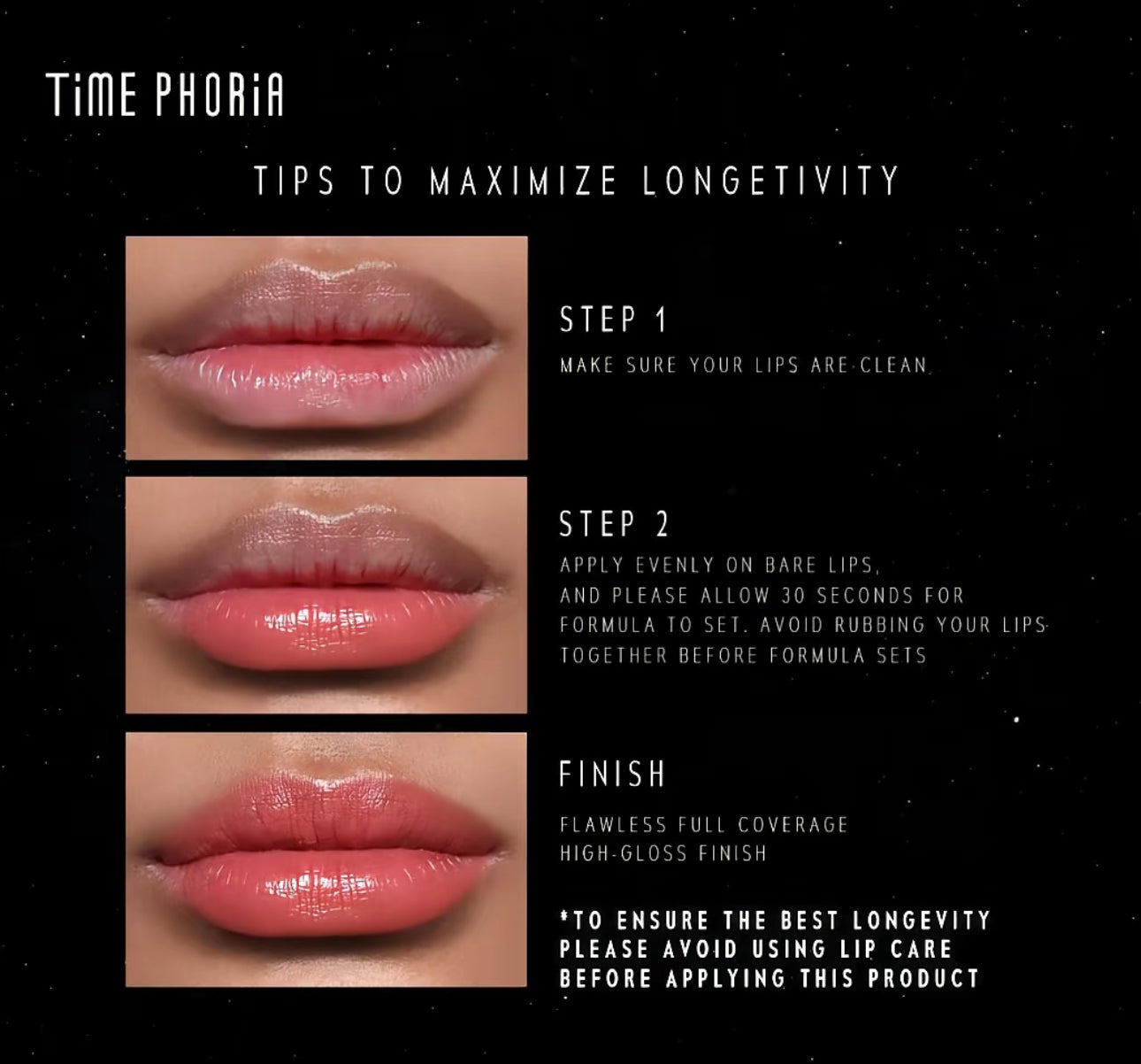 PREORDER 30 DAYS - TIME PHORIA - STELLAR DUST LIP STAIN 5ML Lip Tint Lipstick Lip Gloss Waterproof Long Lasting Lippie