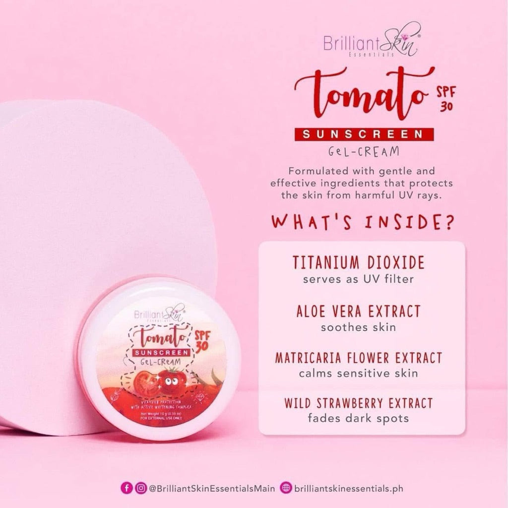 BRILLIANT SKIN Tomato Facial Set Original (Safe for Teens, Breastfeeding Moms, Pregnant Women)