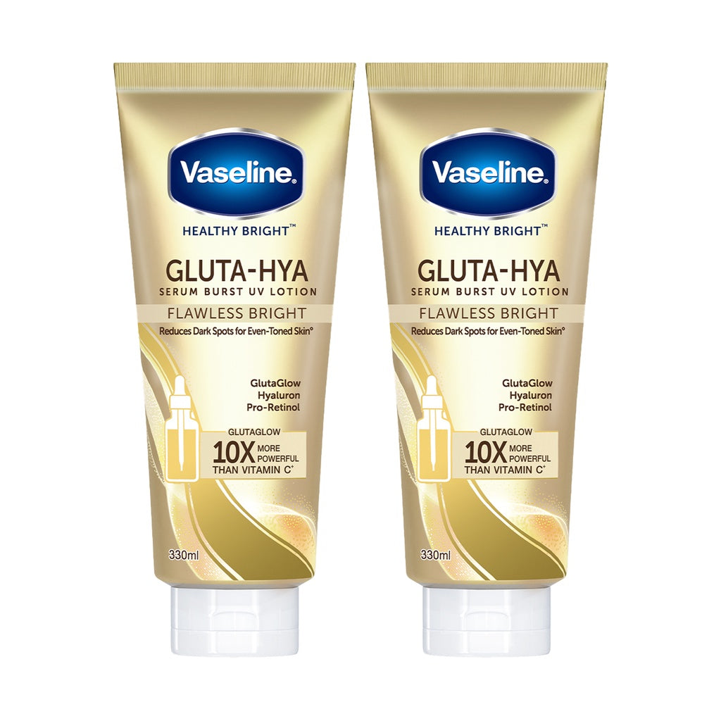 Vaseline Gluta Hya Serum Burst Lotion Flawless Bright 330ml x2