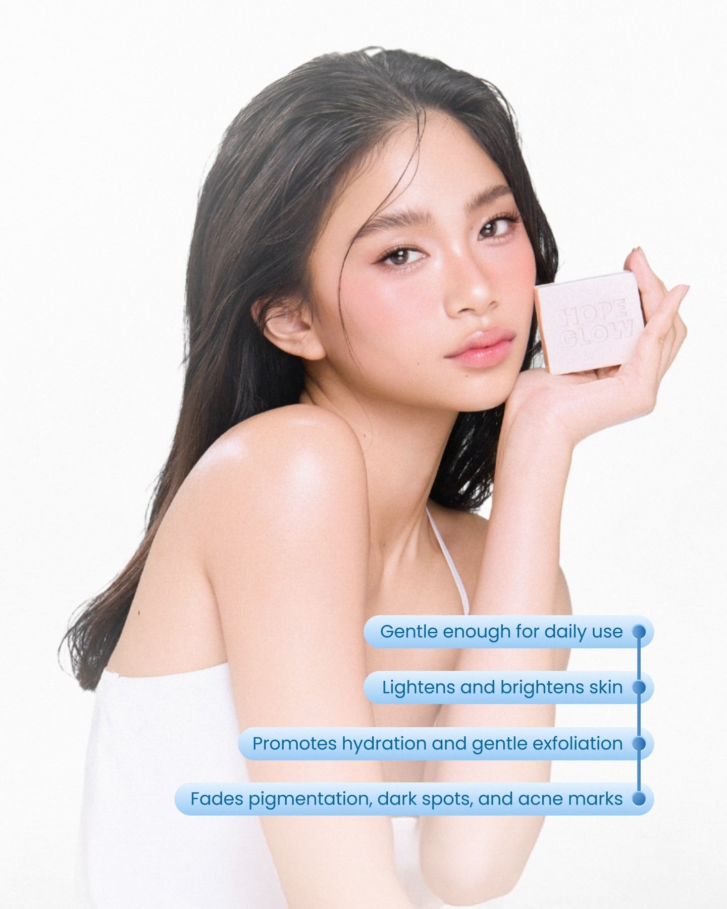 Luna Aura Hope Glow Gentle White Soap - 3 soap per pouch