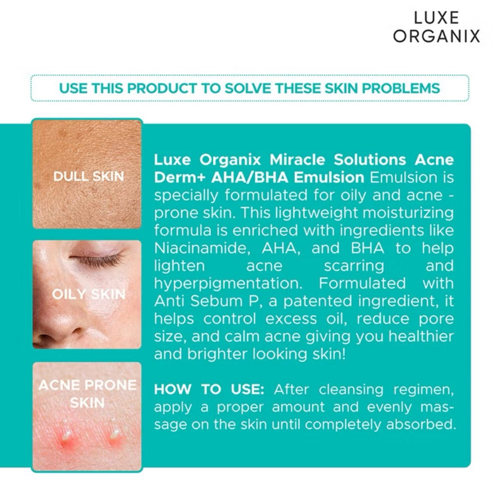 Luxe Organix Miracle Solutions Aha/Bha Emulsion 80mL