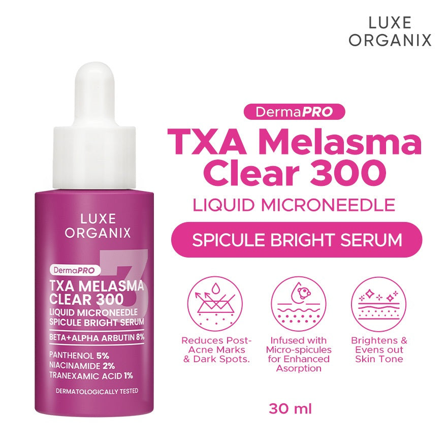 LUXE ORGANIX DermaPRO TXA Melasma Clear Exo-10 Exosome Bright Treatment Cream, Toner, Serum 30g