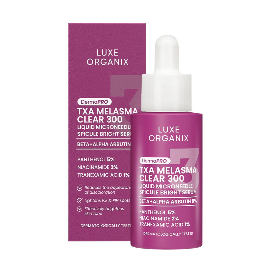 LUXE ORGANIX DermaPRO TXA Melasma Clear Exo-10 Exosome Bright Treatment Cream, Toner, Serum 30g