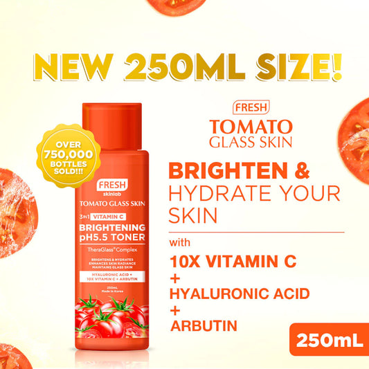 Fresh Skinlab Tomato Glass Skin 3 in 1 Vitamin C Brightening Toner (Bigger size - 250ml)