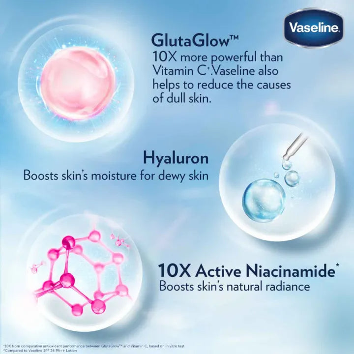 Vaseline Gluta Hya Serum Burst Lotion Flawless Bright 330ml x2