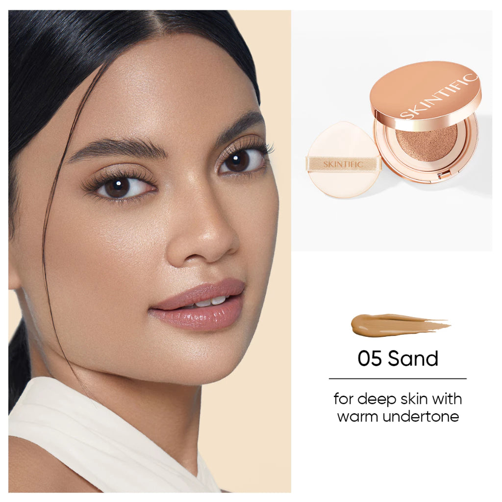 Skintific Cover All Perfect Cushion Powder Foundation Concealer Oil Control 12H Long Lasting