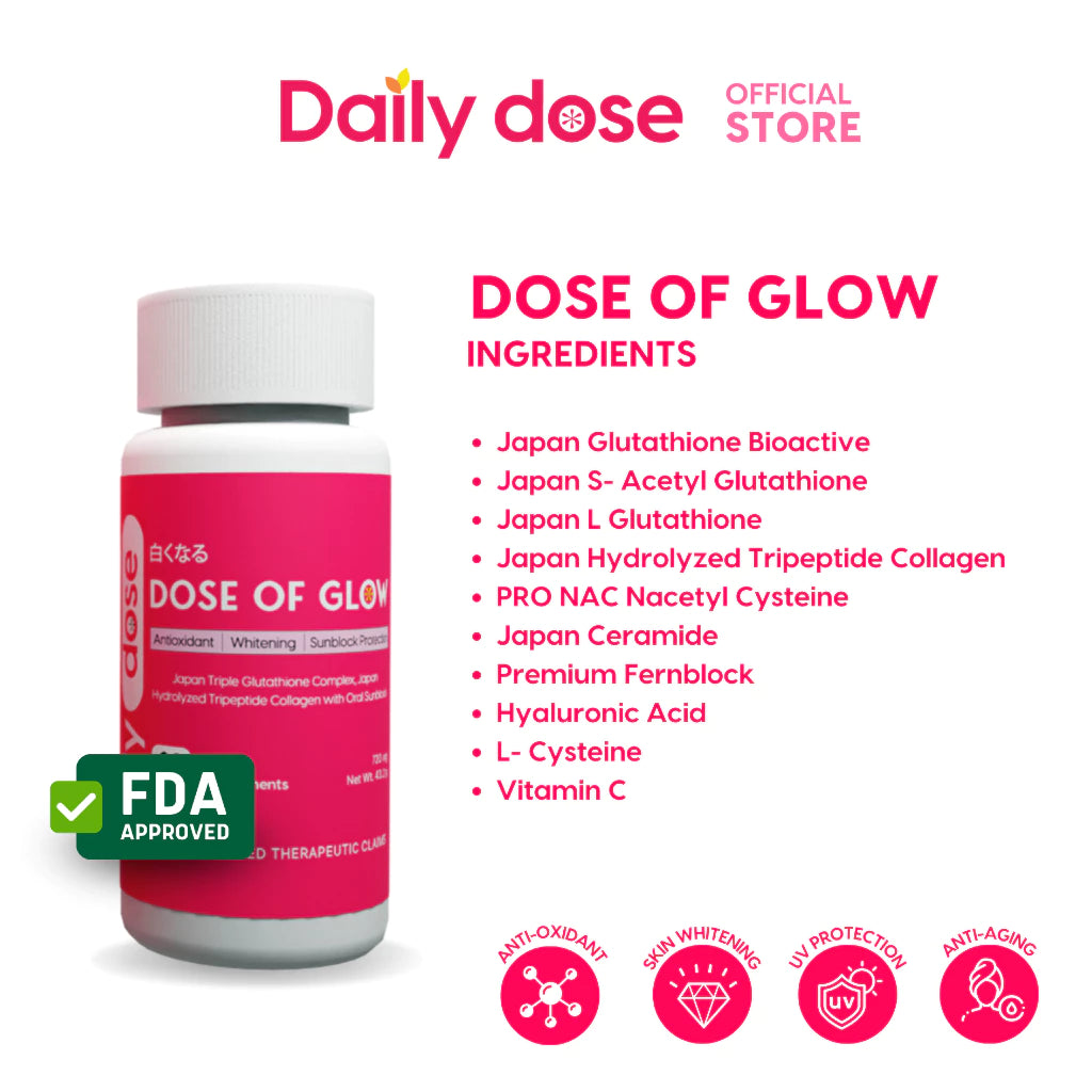 icon video play     icon arrow left boldicon arrow right bold Share:   Favorite (6.2K) Simply HUE | Daily Dose - Dose Of Glow Triple Glutathione Capsules