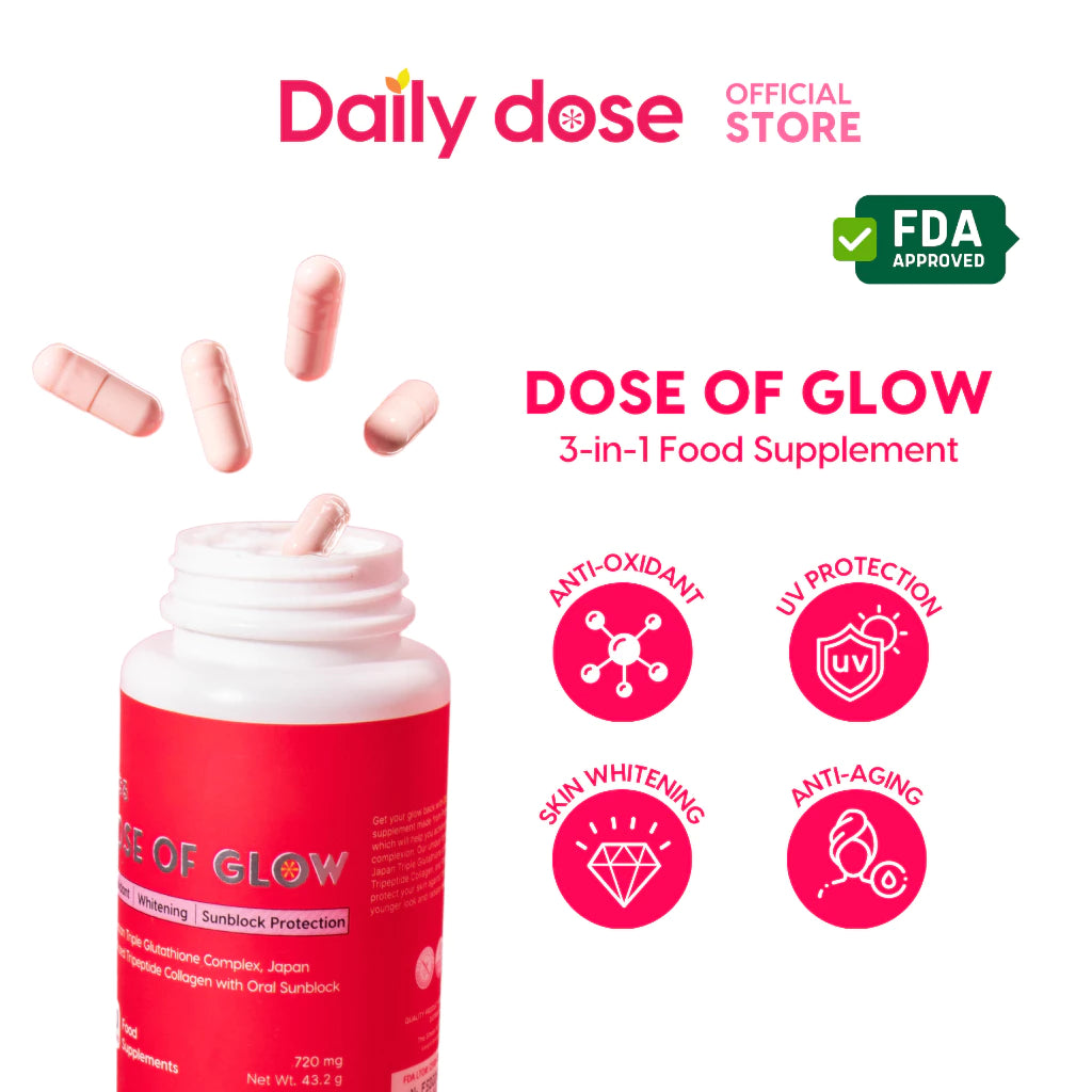 icon video play     icon arrow left boldicon arrow right bold Share:   Favorite (6.2K) Simply HUE | Daily Dose - Dose Of Glow Triple Glutathione Capsules