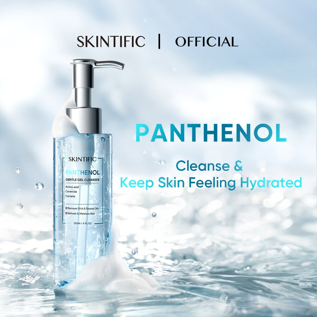 SKINTIFIC 5% Panthenol Acne Calming Water Gel Moisturizer 45g Gentle Gel Cleanser 80m