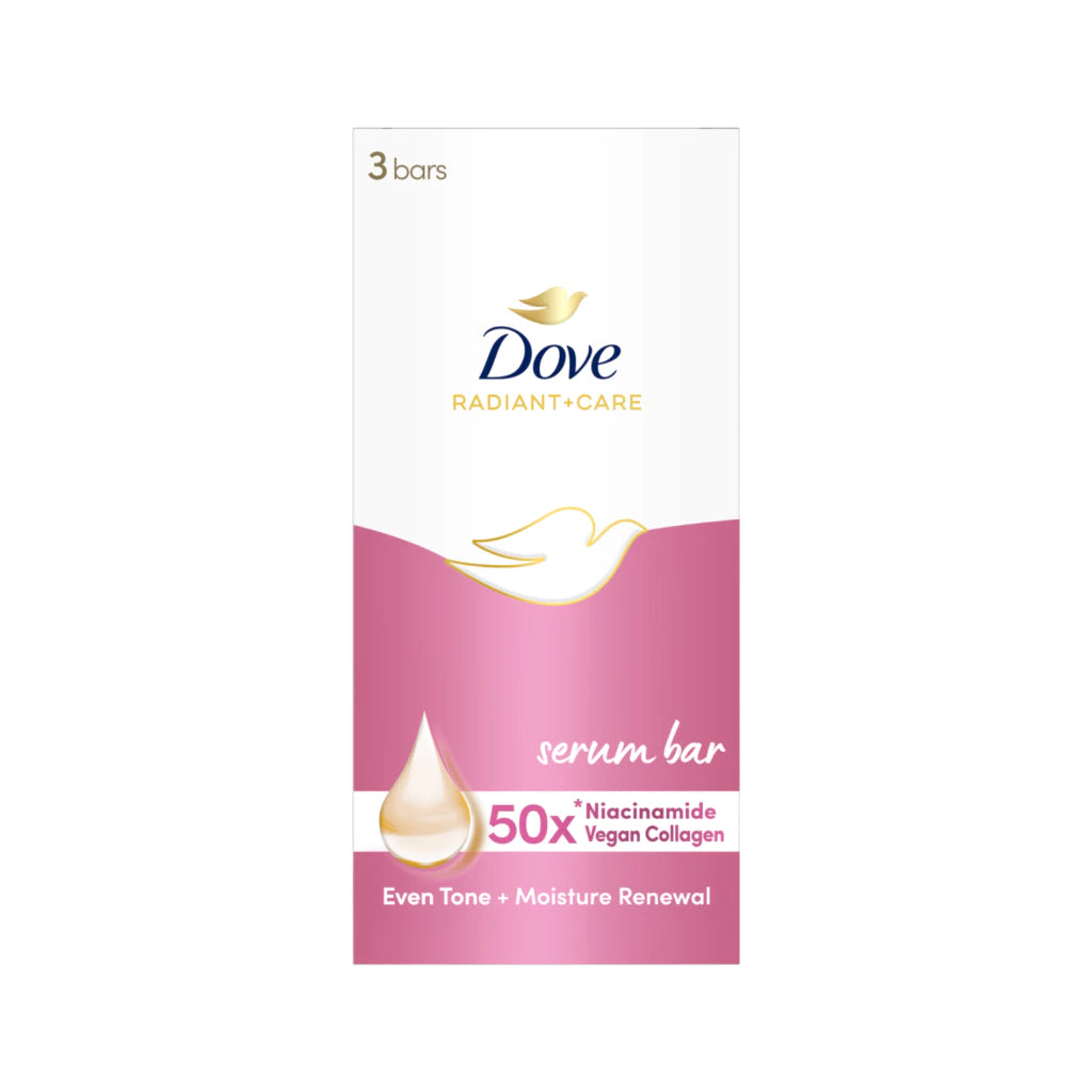 [BUNDLE OF 3] Dove Radiant + Care Serum Bar Niacinamide and Vegan Collagen 90g