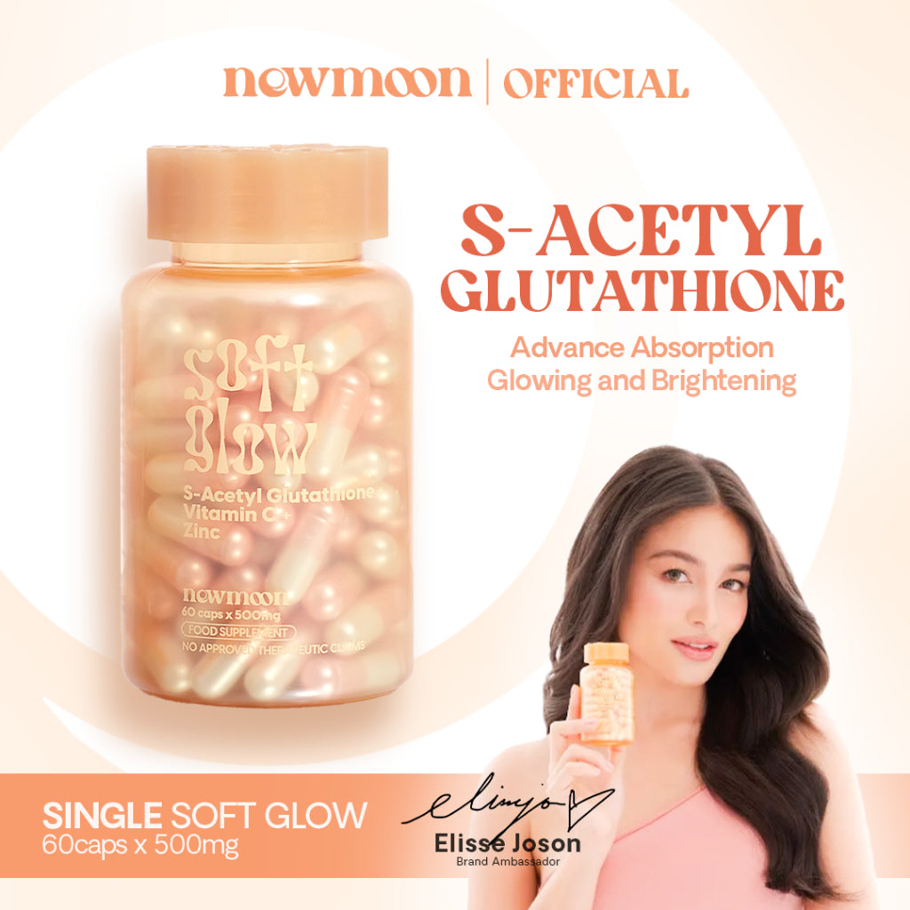 NEW MOON 500mg S-Acetyl Glutathione, Collagen & Vitamin | Glowing Beauty Supplement Capsules