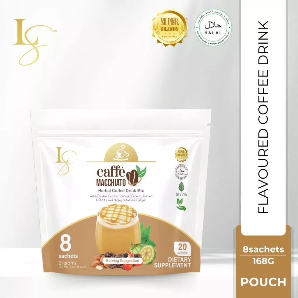 Luxe Slim Coffee and Beauty Juice by Anna Magkawas - Lychee, AvoCaffé Macchiato, Decaf, Caffe Black, Avocado