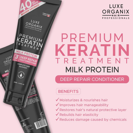 Luxe Organix Premium Keratin Milk Protein Treatment Conditioner 250ml
