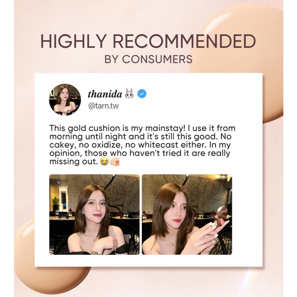 Skintific Cover All Perfect Cushion Powder Foundation Concealer Oil Control 12H Long Lasting