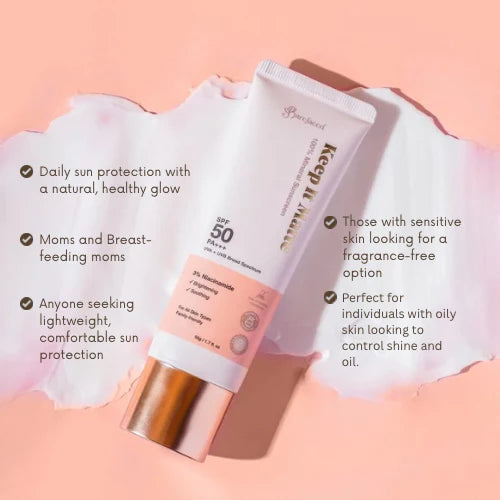 Barefaced Keep It Matte Non-Tinted 100% Mineral Sunscreen 50g SPF50 PA+++ Broad Spectrum Protection