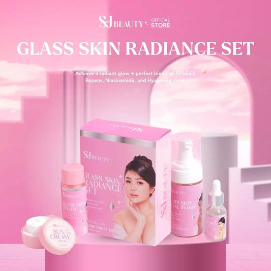 S&J Beauty Glass Skin Radiance Set – Soap Toner Serum Sunscreen Niacinamide Hyaluronic Acid Skincare