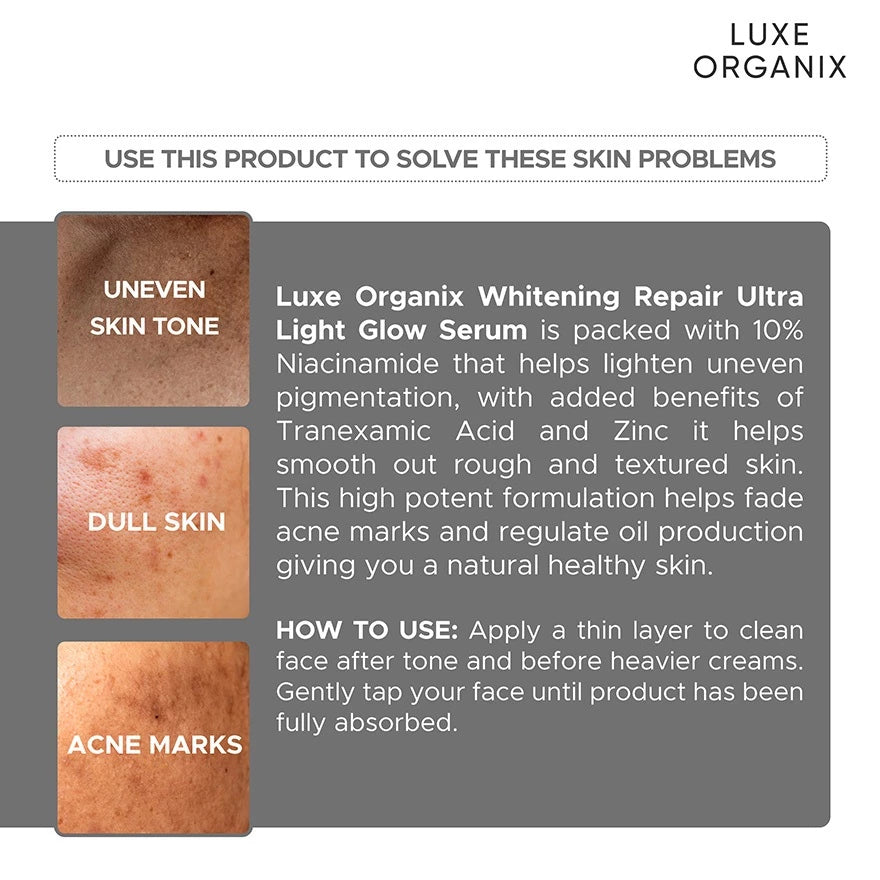 Luxe Organix Whitening Repair Serum Niacinamide 10% 30ml