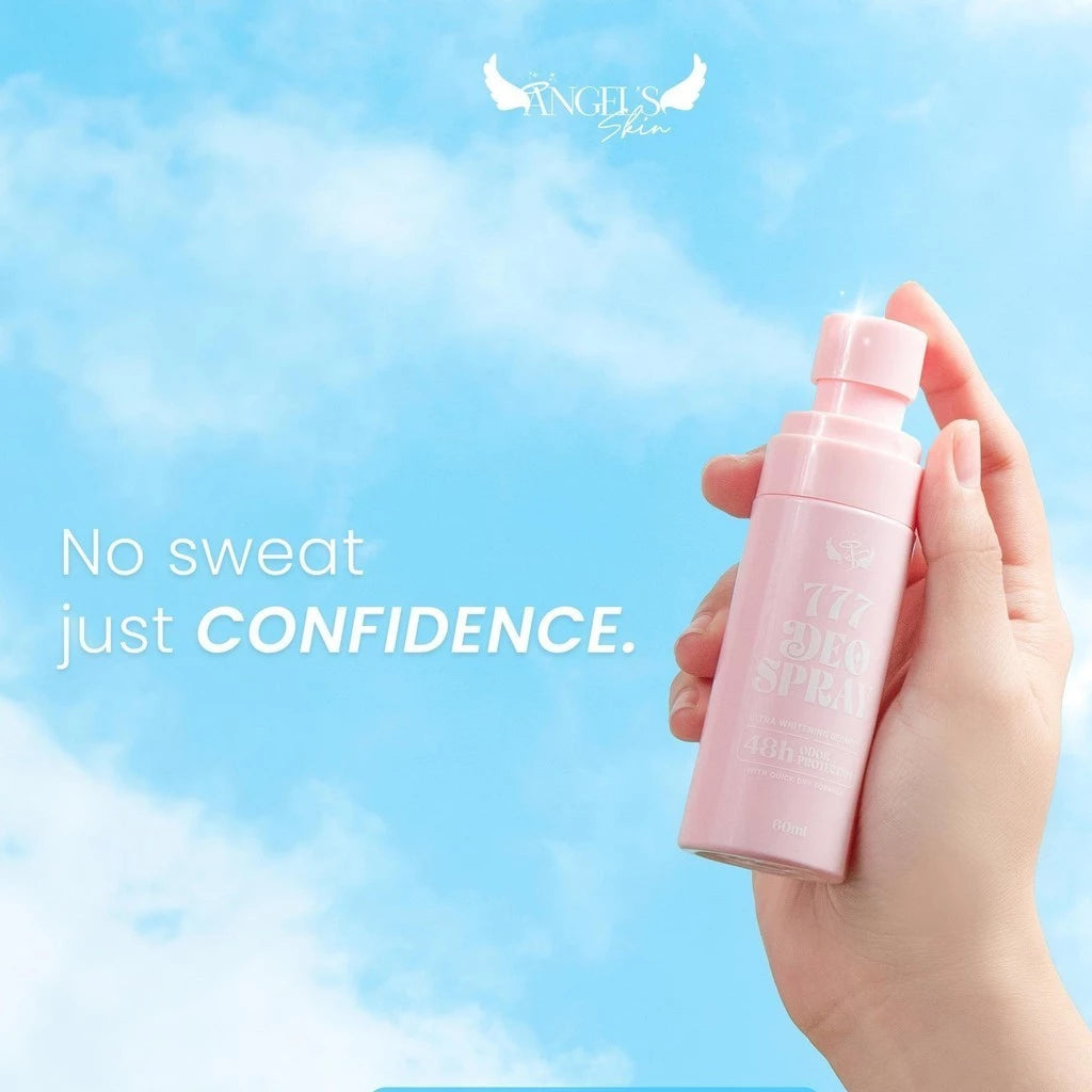 Angel Skin 777 Deo Spray Ultra Whitening Deodorant With Quick Dry Formula 48hrs Odor Protection - temp packaging