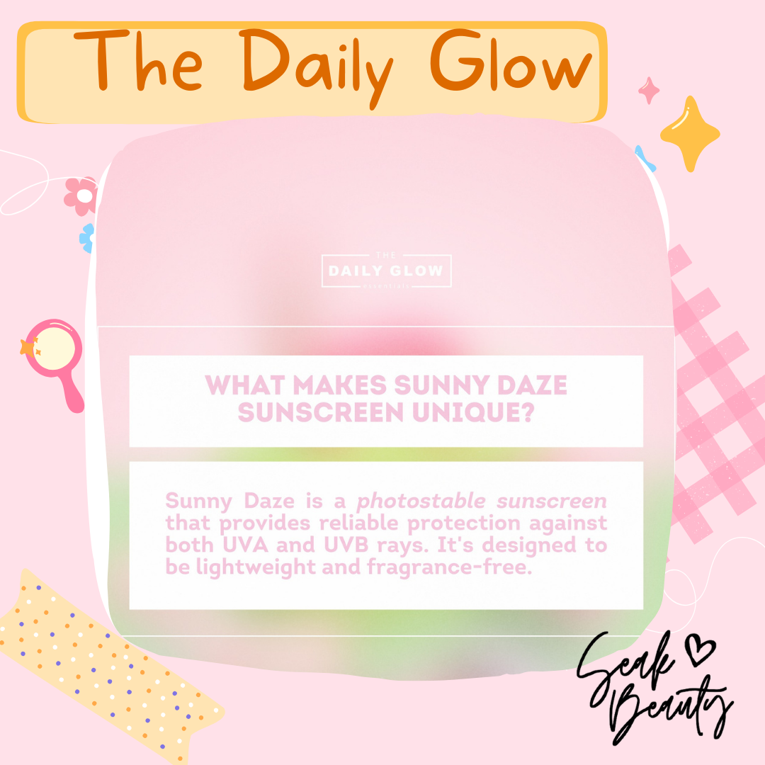 The Daily Glow Sunny Daze Sunscreen Face Body Sunblock SPF 50