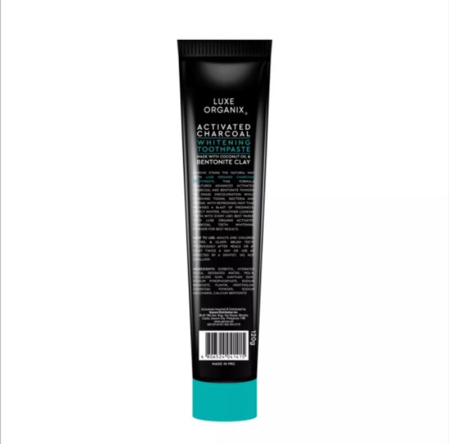 Luxe Organix Activated Charcoal Whitening Toothpaste Spearmint