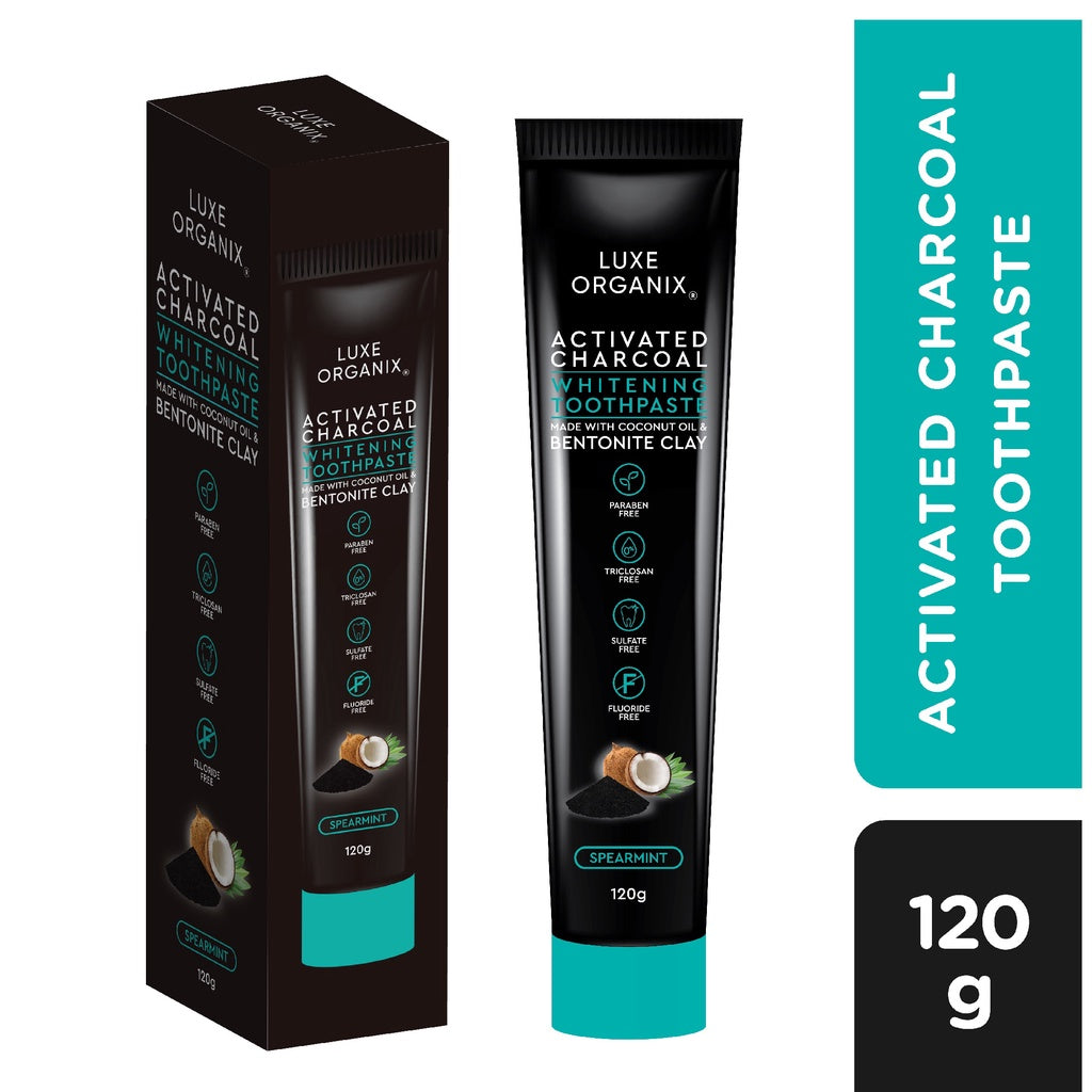 Luxe Organix Activated Charcoal Whitening Toothpaste Spearmint
